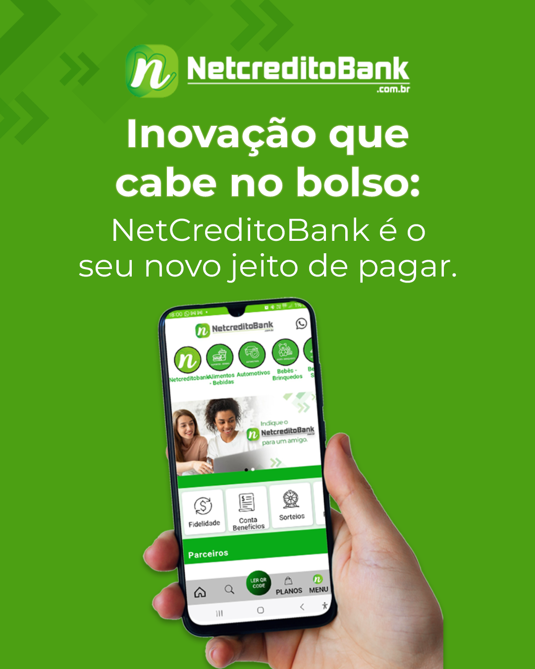 Inovação que cabe no bolso: NETCREDITOBANK é o seu novo jeito de pagar