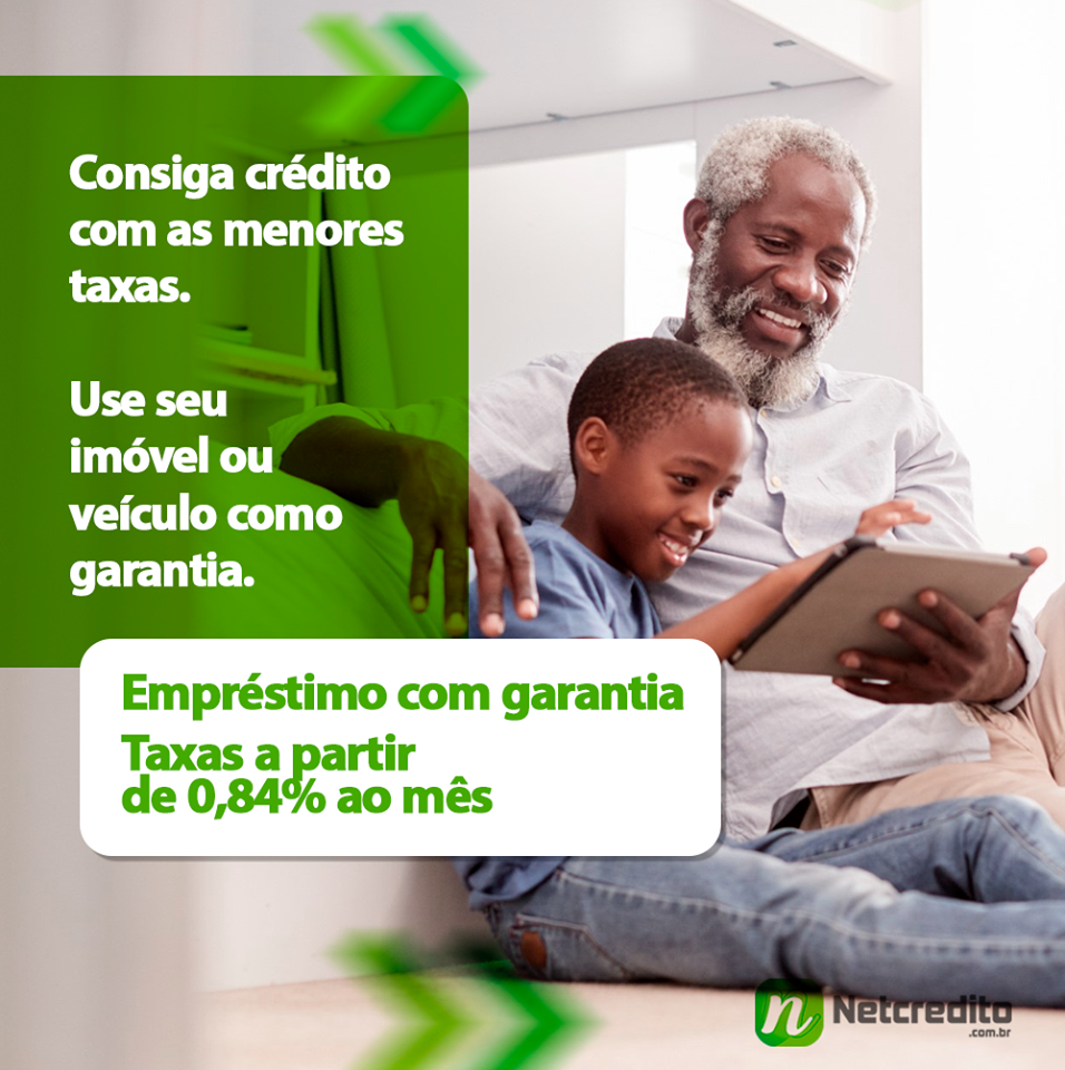 Consiga créditos com menores taxas. Use seu imóvel ou veículo como garantia. Taxas a partir de 0,84%