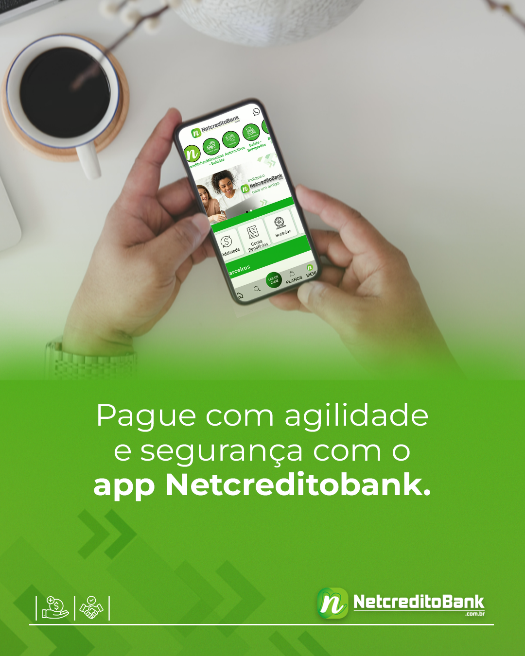 Pague com agilidade e segurança com o app NETCREDITOBANK